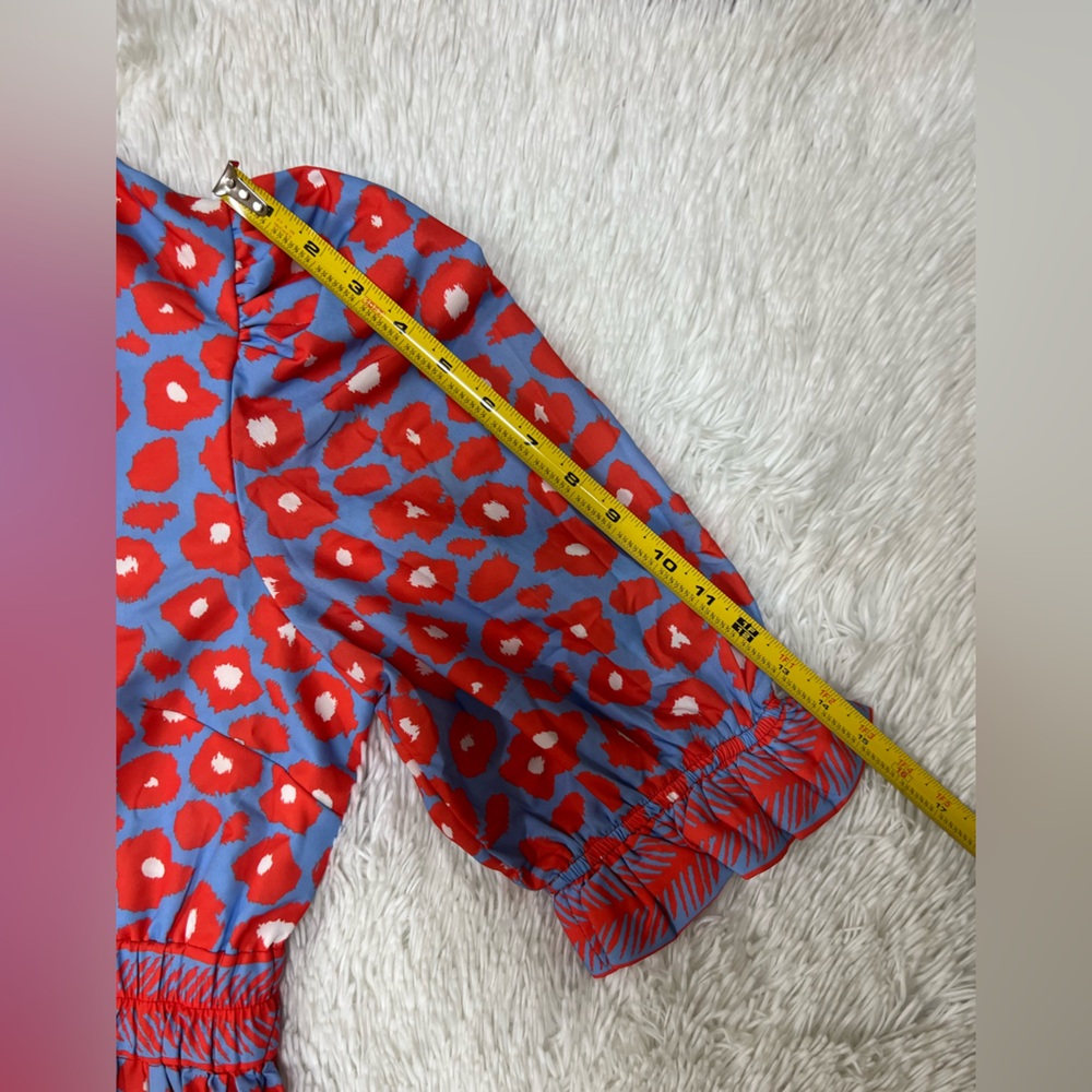 Gretchen Scott Designs Vibrant Red and Pink Midi Dress - Picture 10 of 12